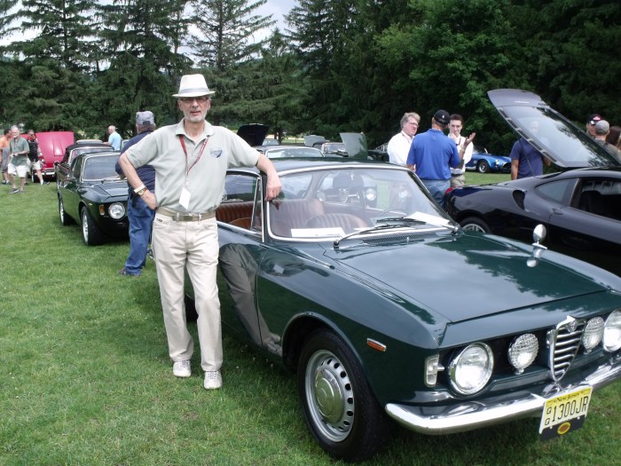 Second place: '67 Alfa GT 1300 Jr (that hat looks familiar). 