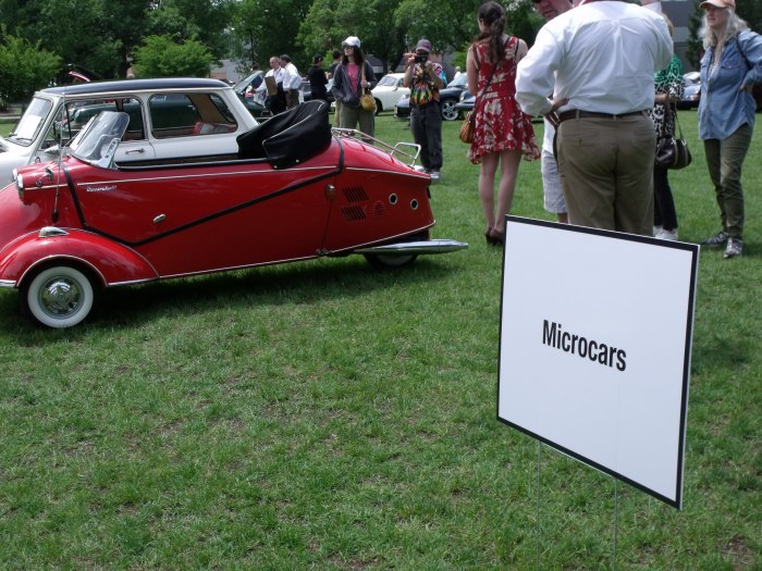 Microcars on display included this rare Messerschmitt cabrio. 
