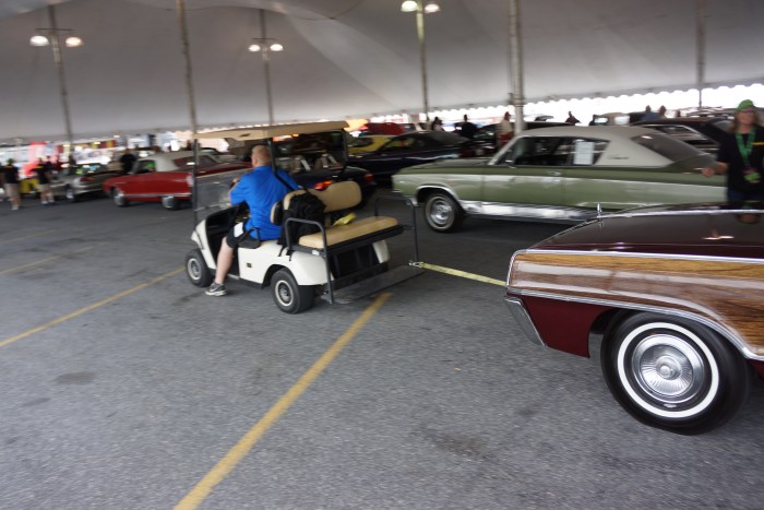 Not all cars left the tent under their own power