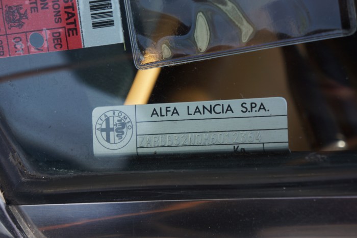 VIN plate verifies that in 1991, official company name was "Alfa Lancia"