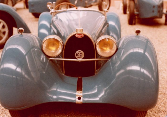 A Bugatti of unknown vintage; note the EB on headlight bar