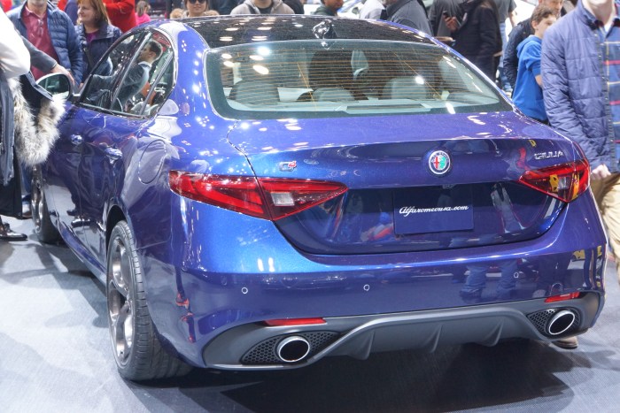 The back end of the new Alfa Romeo Giulia sedan