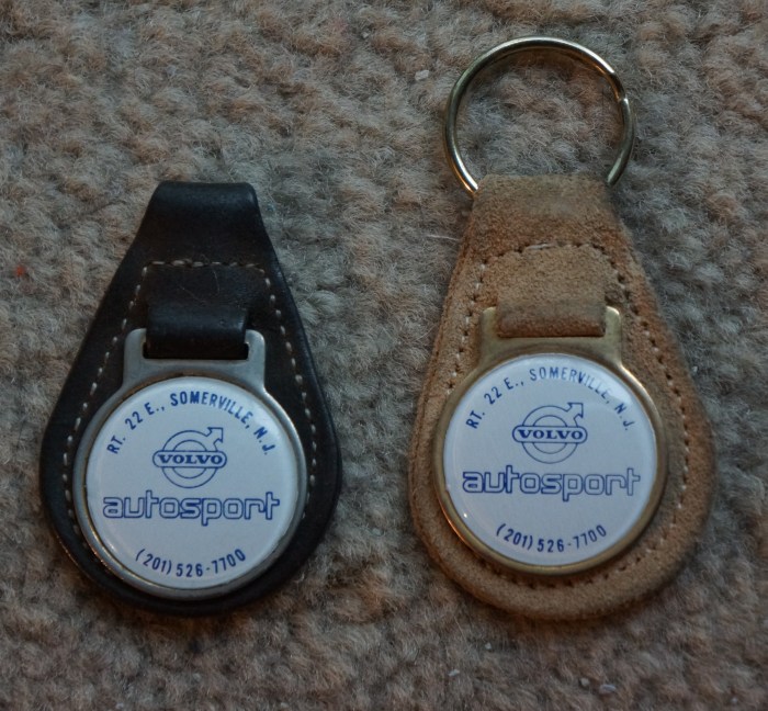 I used the fob on the left for years. Today, at the same location and same phone number, is Bridgewater Volvo.