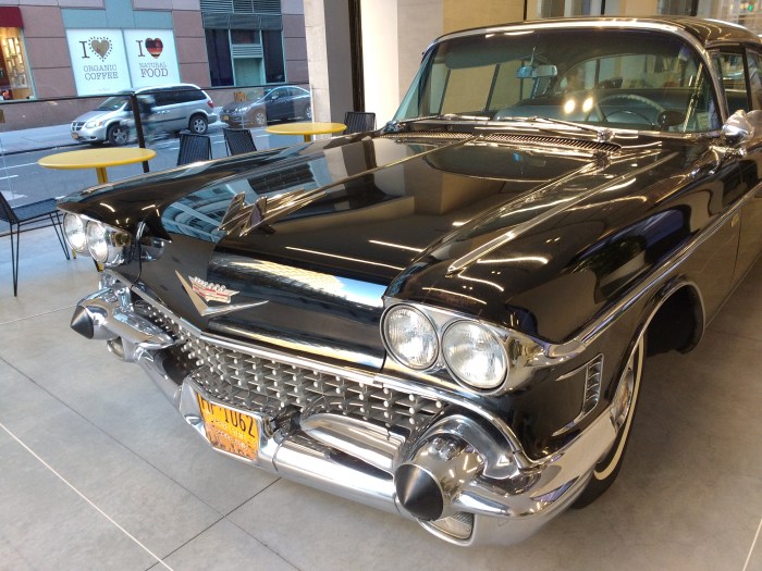 The organic coffee sign symbolizes the distance between this '58 and its trendy surrounds