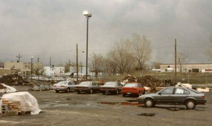 Some of the initial inventory, parked in the (unpaved) rear lot