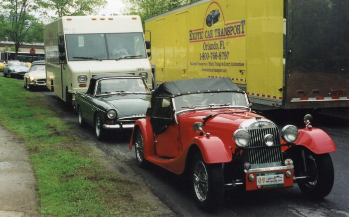 Bread van attempts to join queue for morning check-out