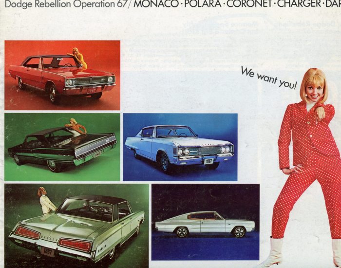 Brochure cover - polka dots and white boots were "it" in '67