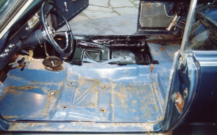 Bill Hirsch Miracle Paint going down before carpeting.