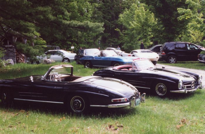 Two M-B 300SL roadsters sit it out