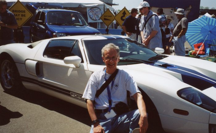 A proud pose into one of the first GTs shown to the public